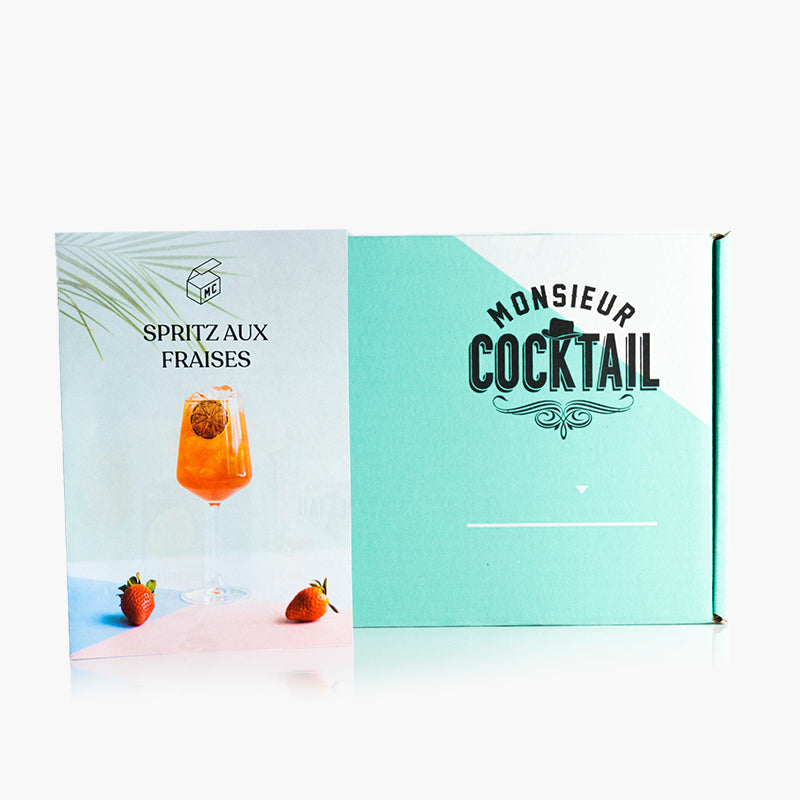 Boîte cocktails Spritz aux fraises sans alcool - Monsieur Cocktail